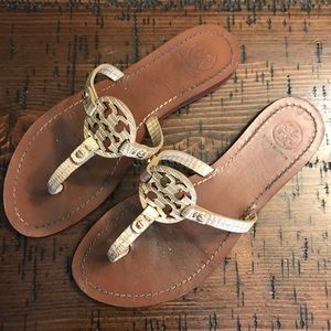 Tory Burch Mini Miller Snake-Embossed Sandal